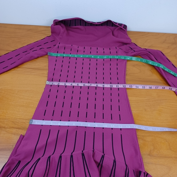 Prabal Gurung Women Striped Off Shoulder Dress Size 0 Knit Long Sleeve Preppy - Picture 13 of 14